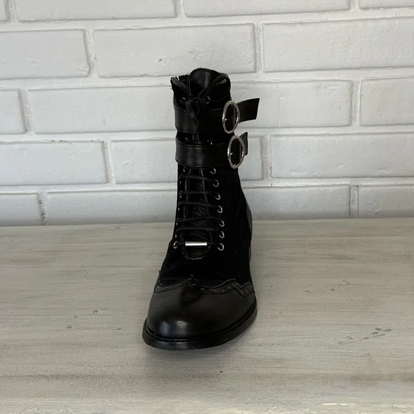 John Fluevog Black Women's Lace-Up Boots - Picture 11 of 16